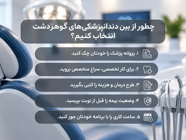 چطور از بین دندانپزشکیهای گوهردشت انتخاب کنیم؟